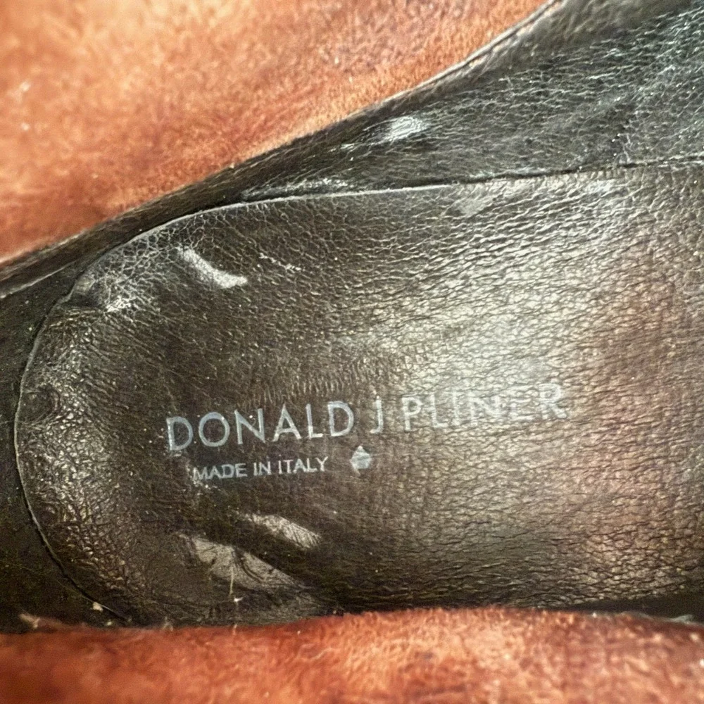 Donald J Pliner Made in Italy Stu Perforated Brown Wingtip Ankle Boot‎ sz 12